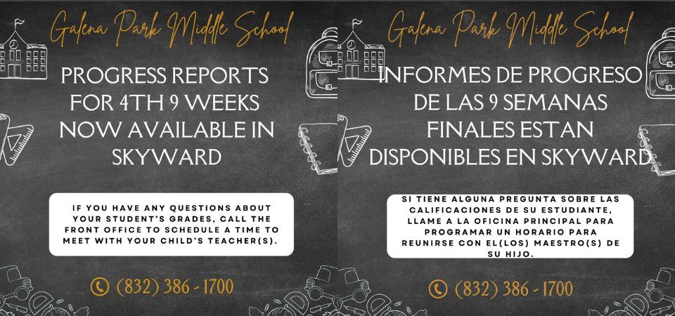  Progress Report Cards/ Boletas de calificaciones de progreso